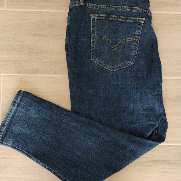 Levi's Boyfriend Jeans Size 33 Dark Blue - Picture 2 of 8